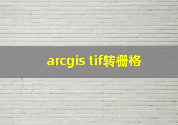 arcgis tif转栅格